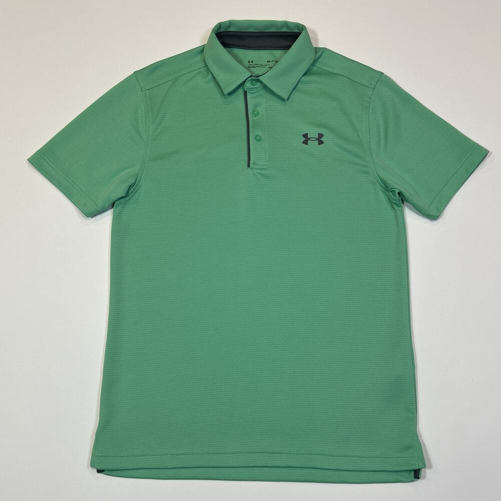 Under Armour Golf Polo Men’s Small Green Loose Fit HeatGear Performance Shirt